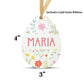 Personalized Easter Basket Name Tag | Flowers Illustration