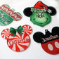 Acrylic Christmas Ornaments | Red Glitter