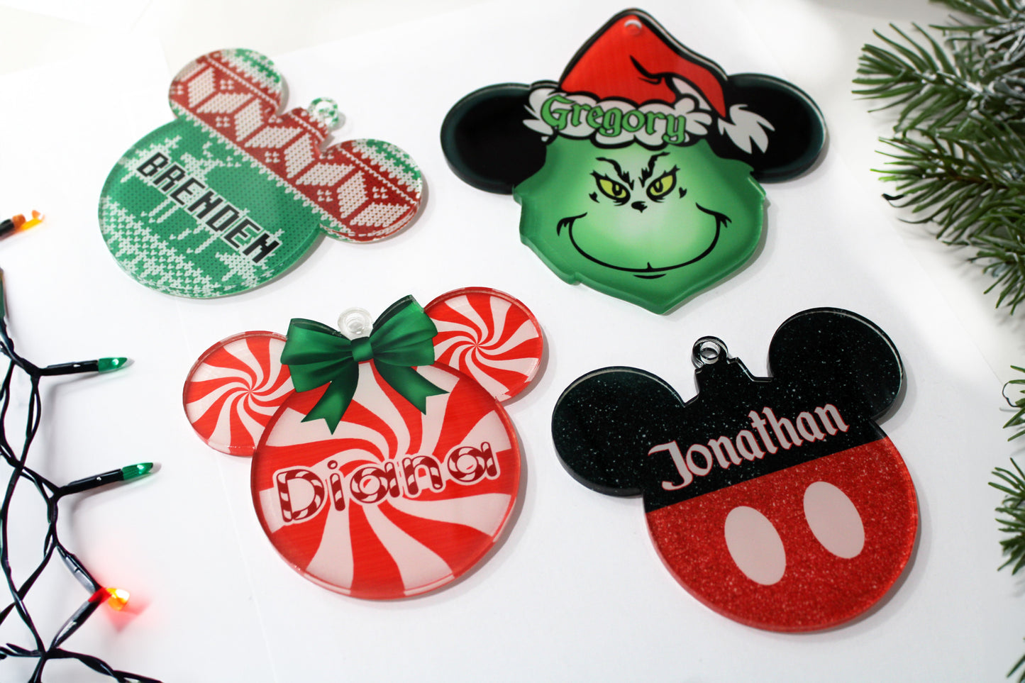 Acrylic Christmas Ornaments | Mouse Friends