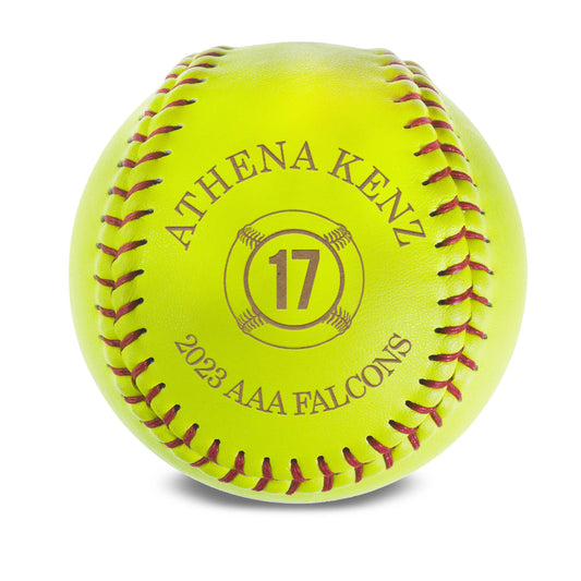 Personalized Leather Softball | Athena