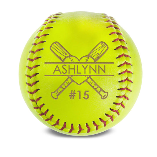 Personalized Leather Softball | Softball Cross Bat