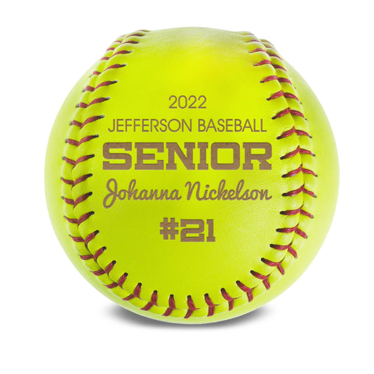 Personalized Leather Softball | Senior