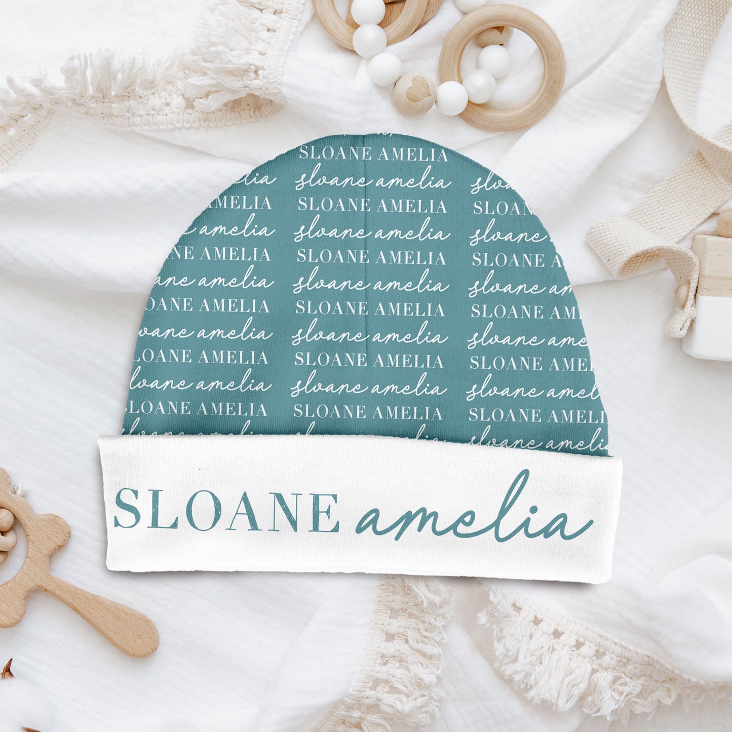 Personalized Baby Beanie | Script Pattern