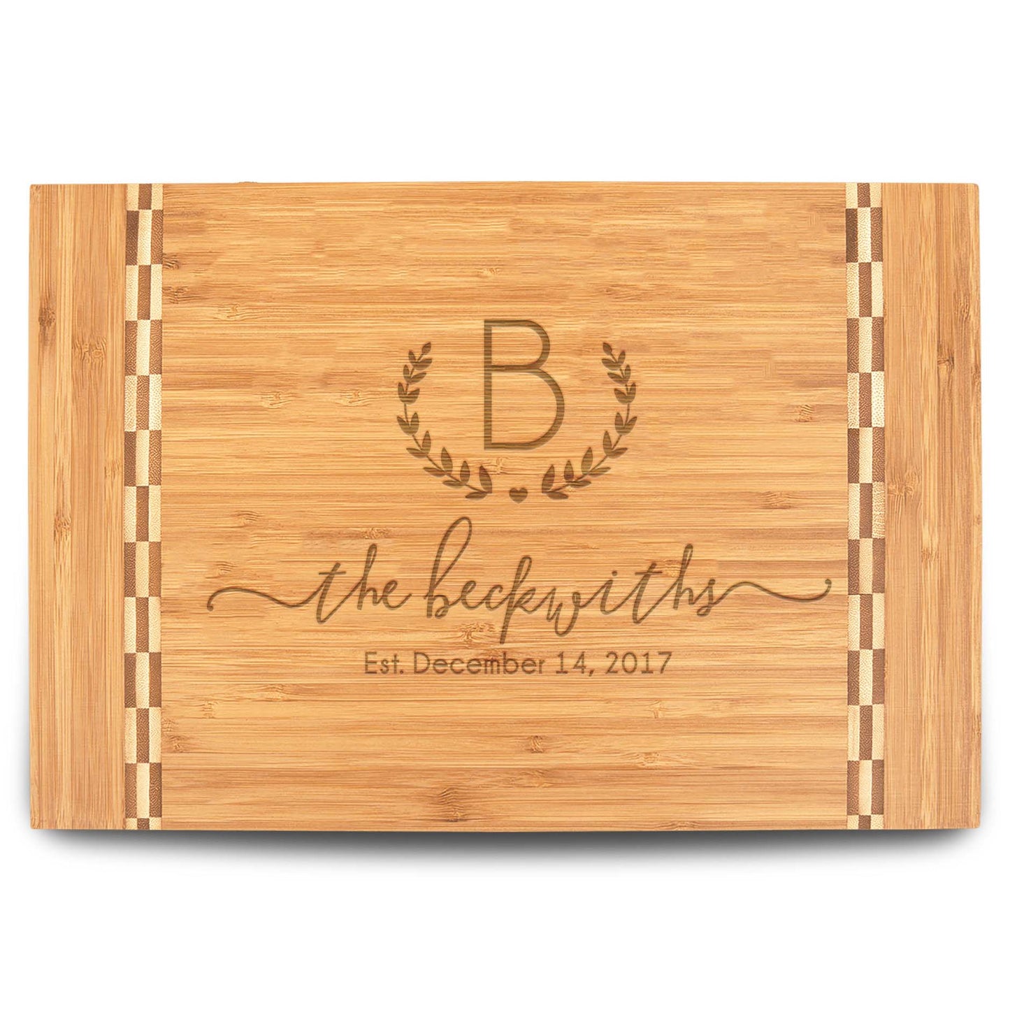 Personalized Cutting Board | Bamboo 15" x 10" Checkered