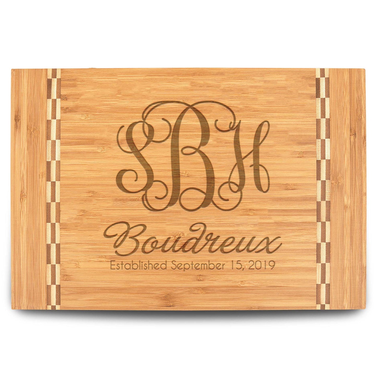 Personalized Cutting Board | Bamboo 15" x 10" Checkered