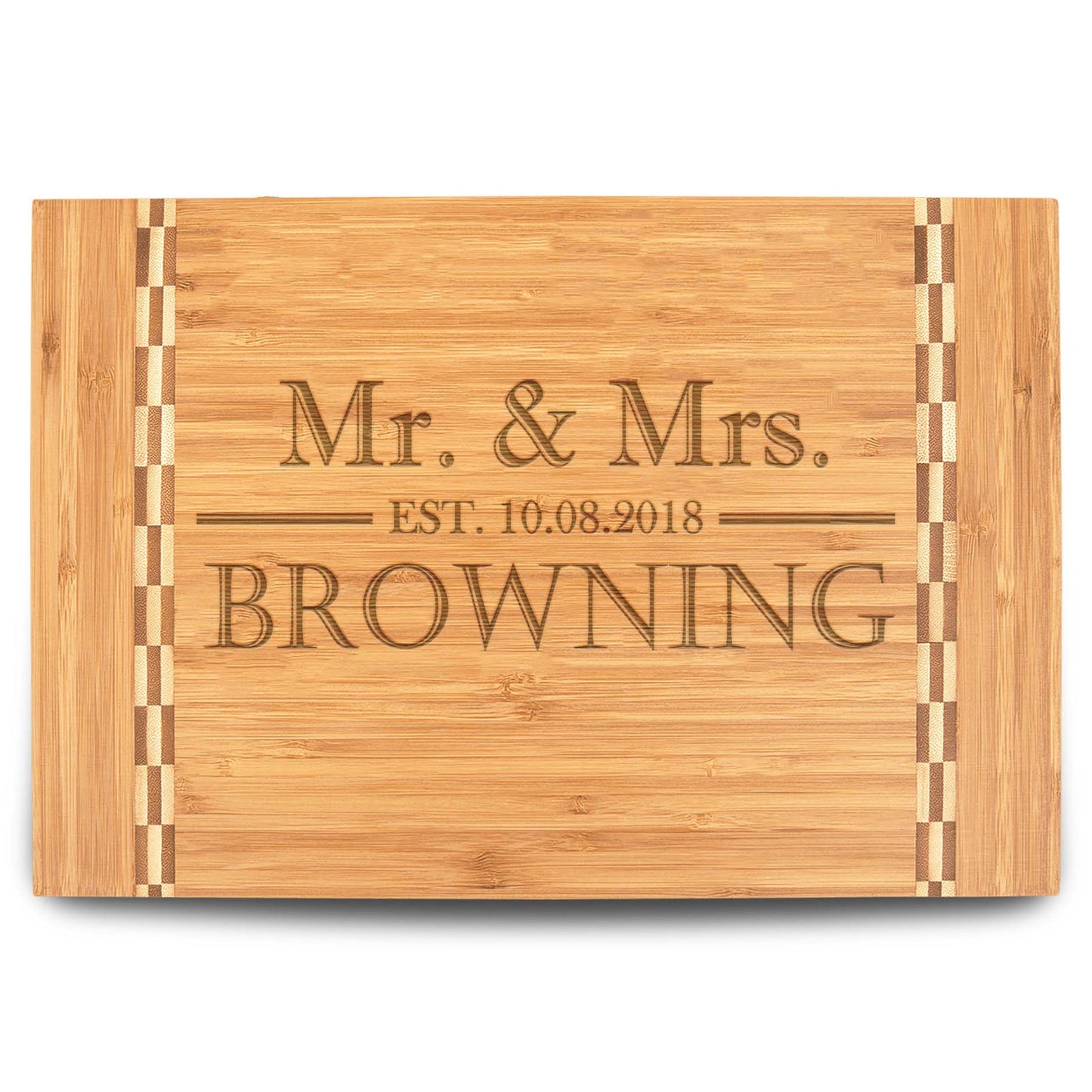 Personalized Cutting Board | Bamboo 15" x 10" Checkered