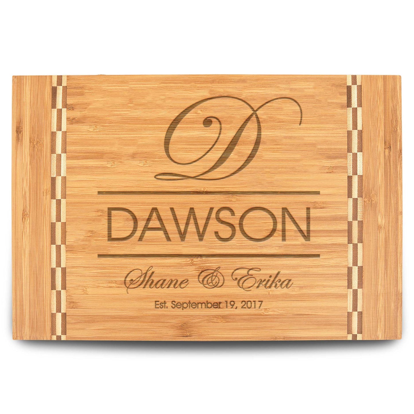 Personalized Cutting Board | Bamboo 15" x 10" Checkered