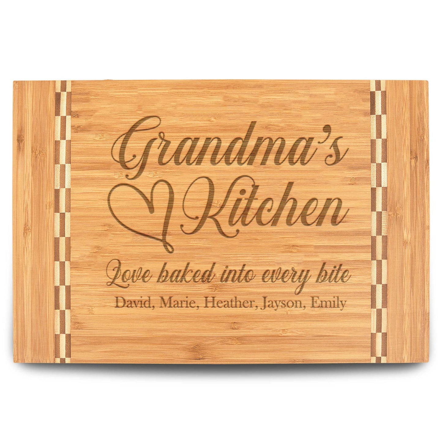 Personalized Cutting Board | Bamboo 15" x 10" Checkered