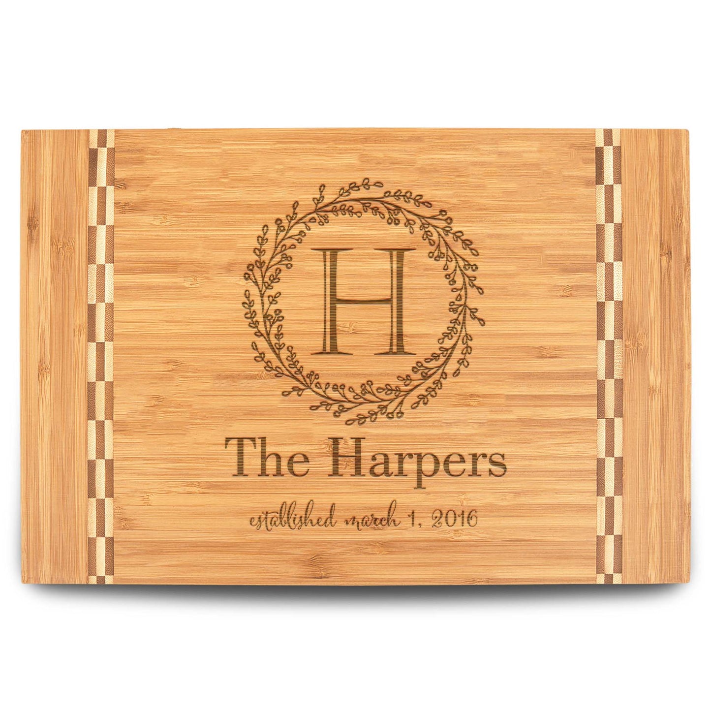 Personalized Cutting Board | Bamboo 15" x 10" Checkered