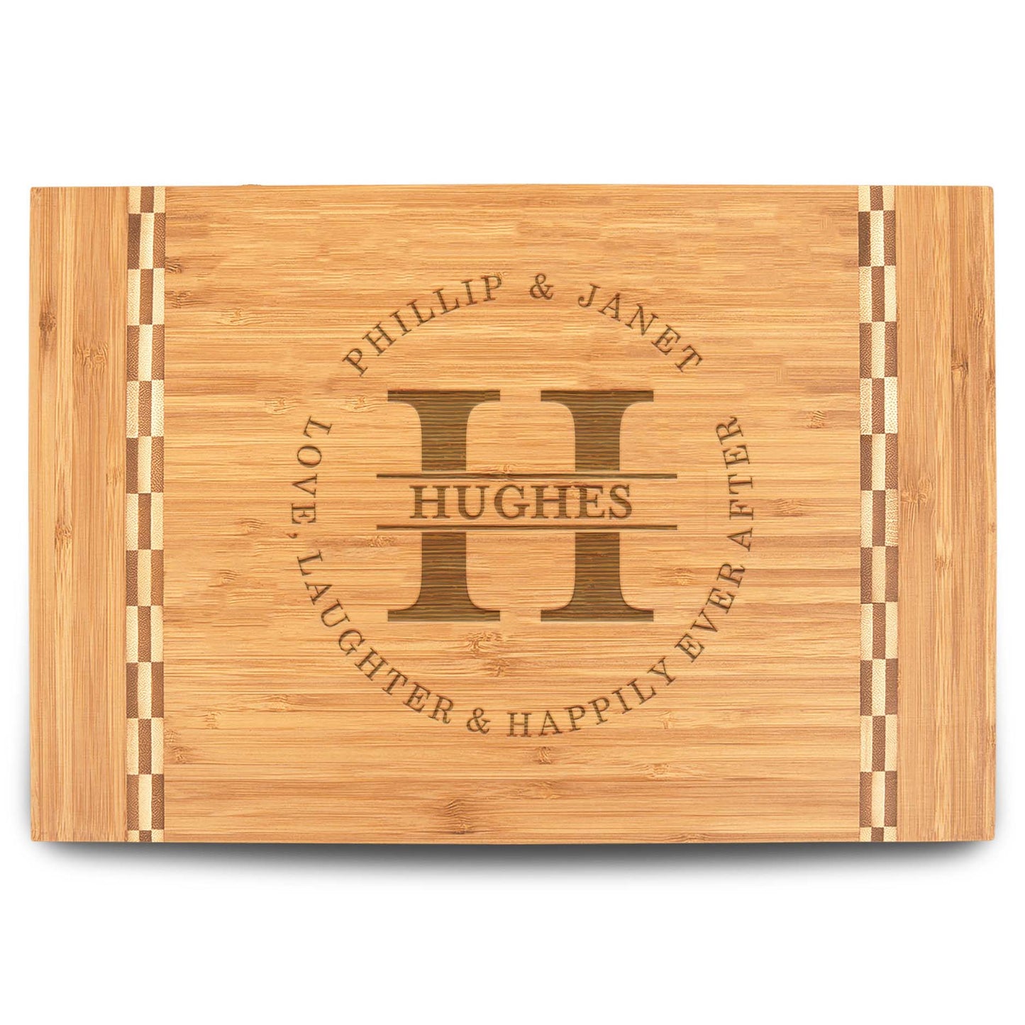 Personalized Cutting Board | Bamboo 15" x 10" Checkered