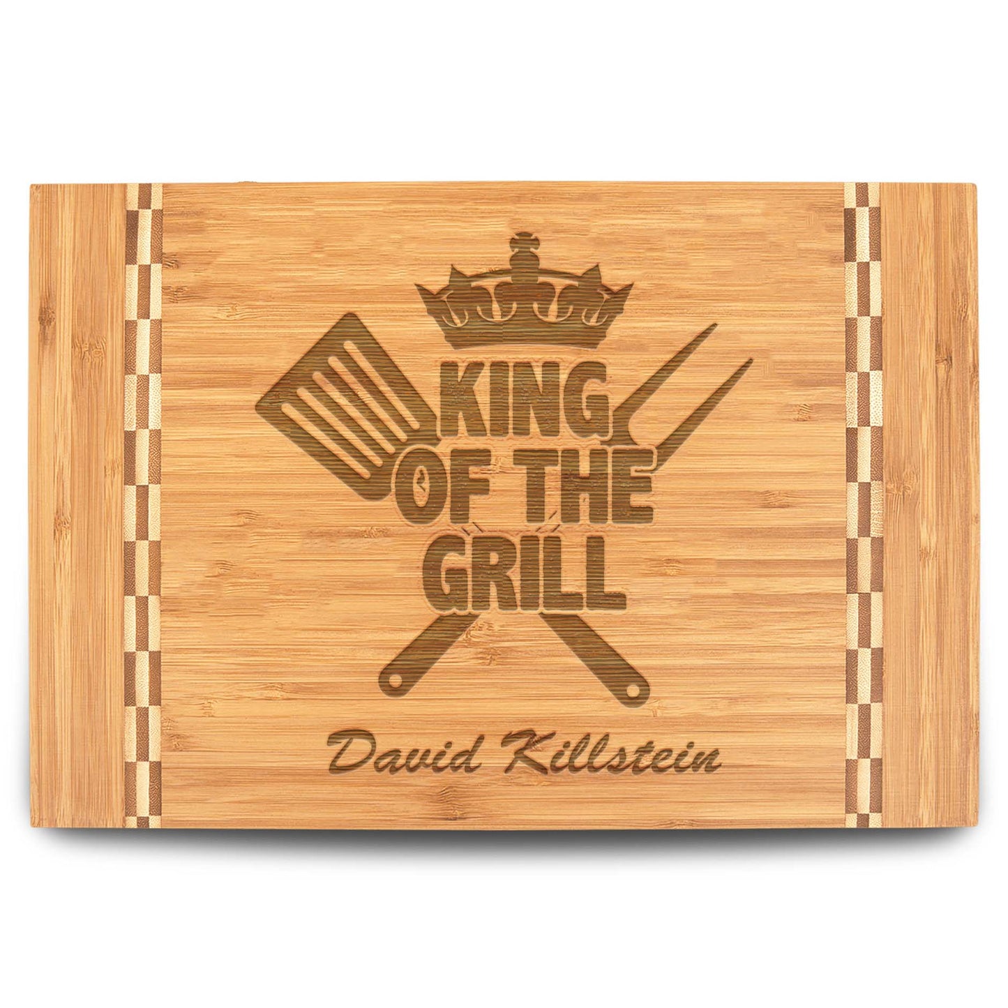 Personalized Cutting Board | Bamboo 15" x 10" Checkered