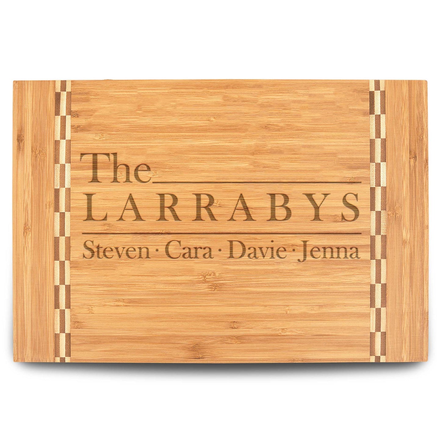 Personalized Cutting Board | Bamboo 15" x 10" Checkered