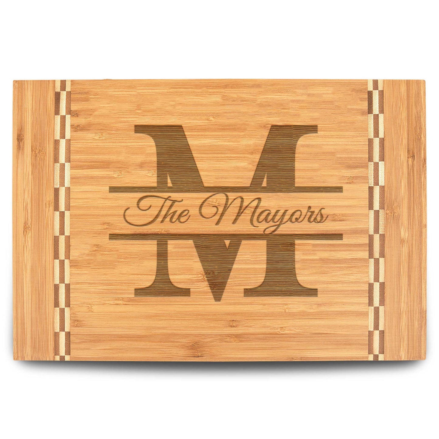 Personalized Cutting Board | Bamboo 15" x 10" Checkered