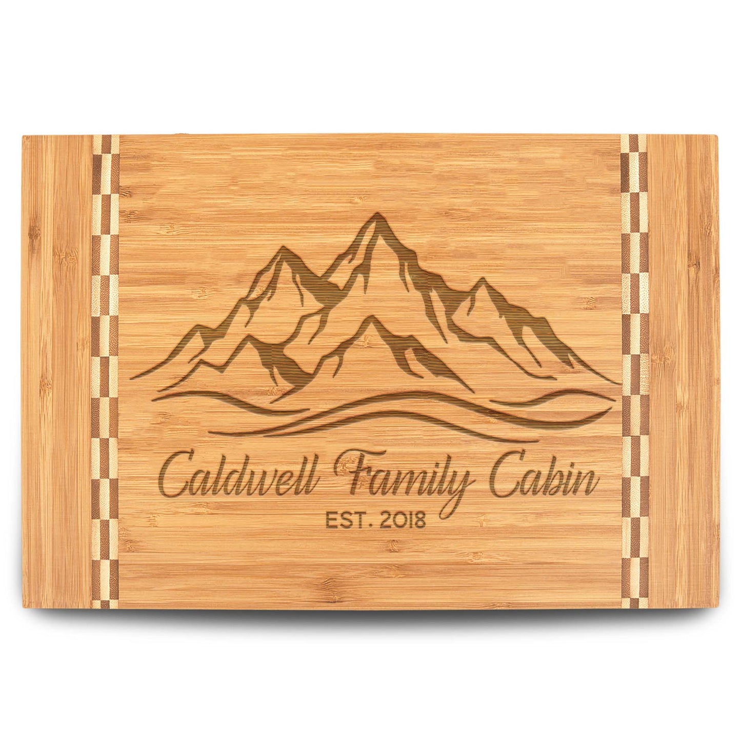 Personalized Cutting Board | Bamboo 15" x 10" Checkered