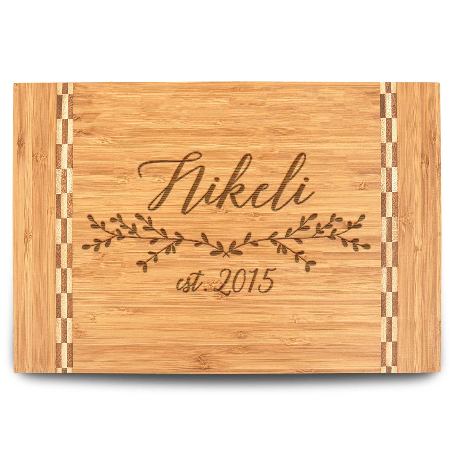 Personalized Cutting Board | Bamboo 15" x 10" Checkered