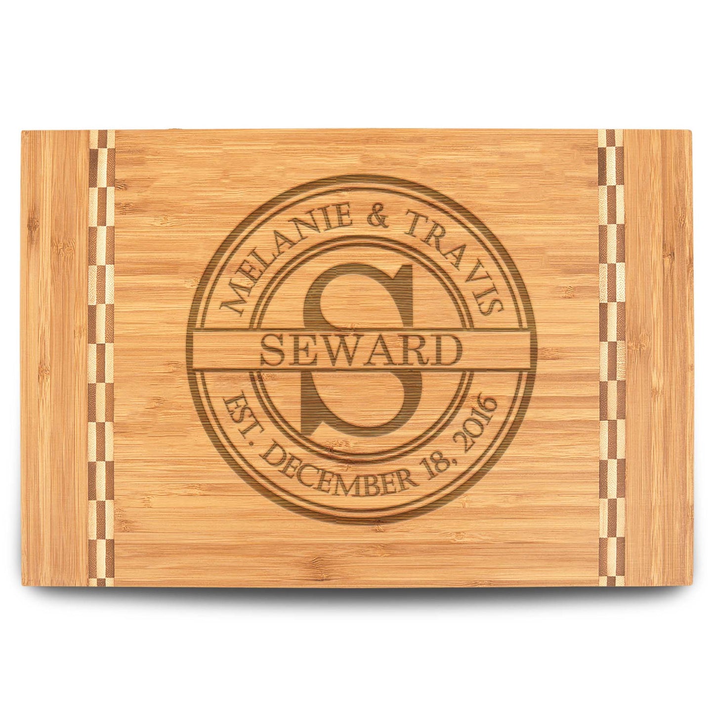 Personalized Cutting Board | Bamboo 15" x 10" Checkered