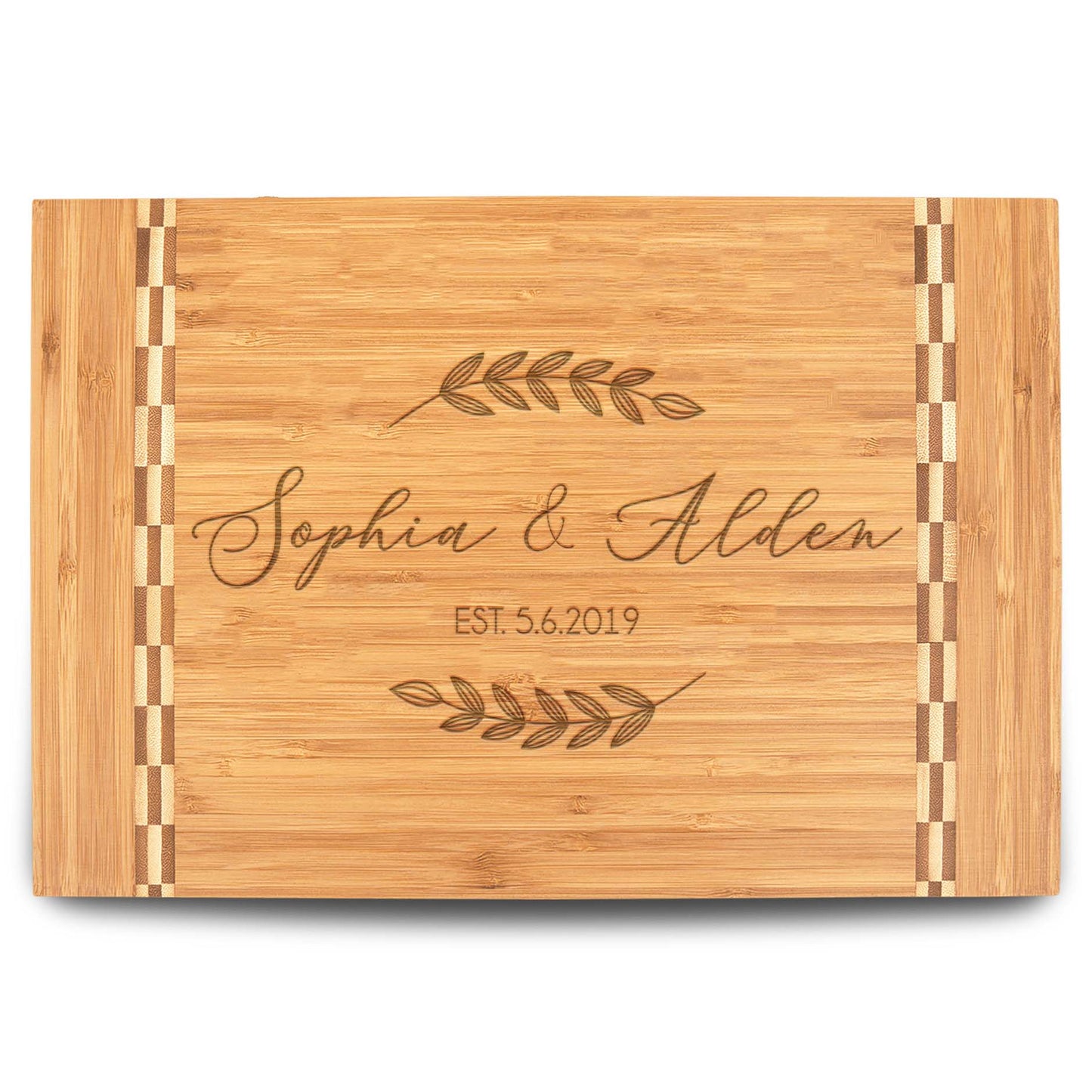 Personalized Cutting Board | Bamboo 15" x 10" Checkered