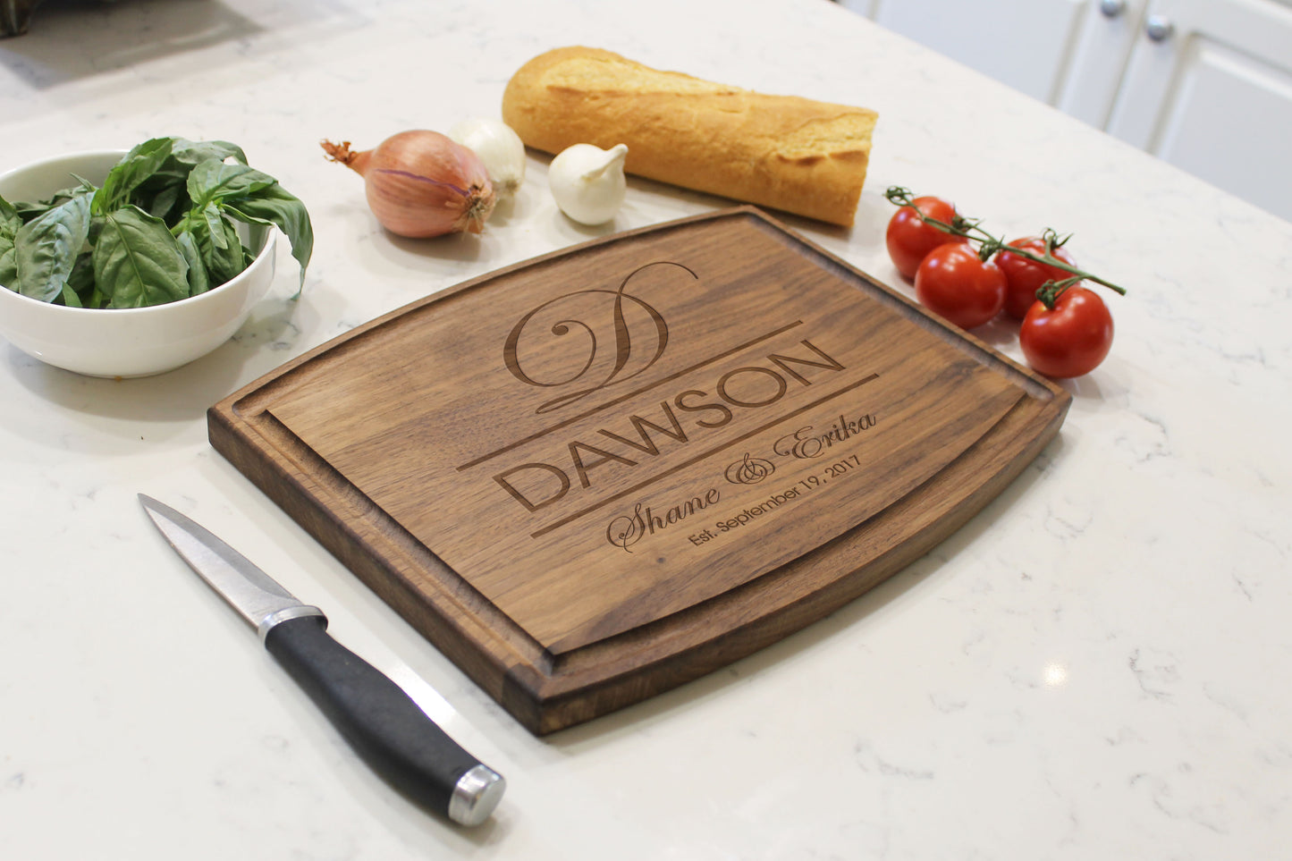 Personalized Cutting Board | Walnut Arch 12" x 9"