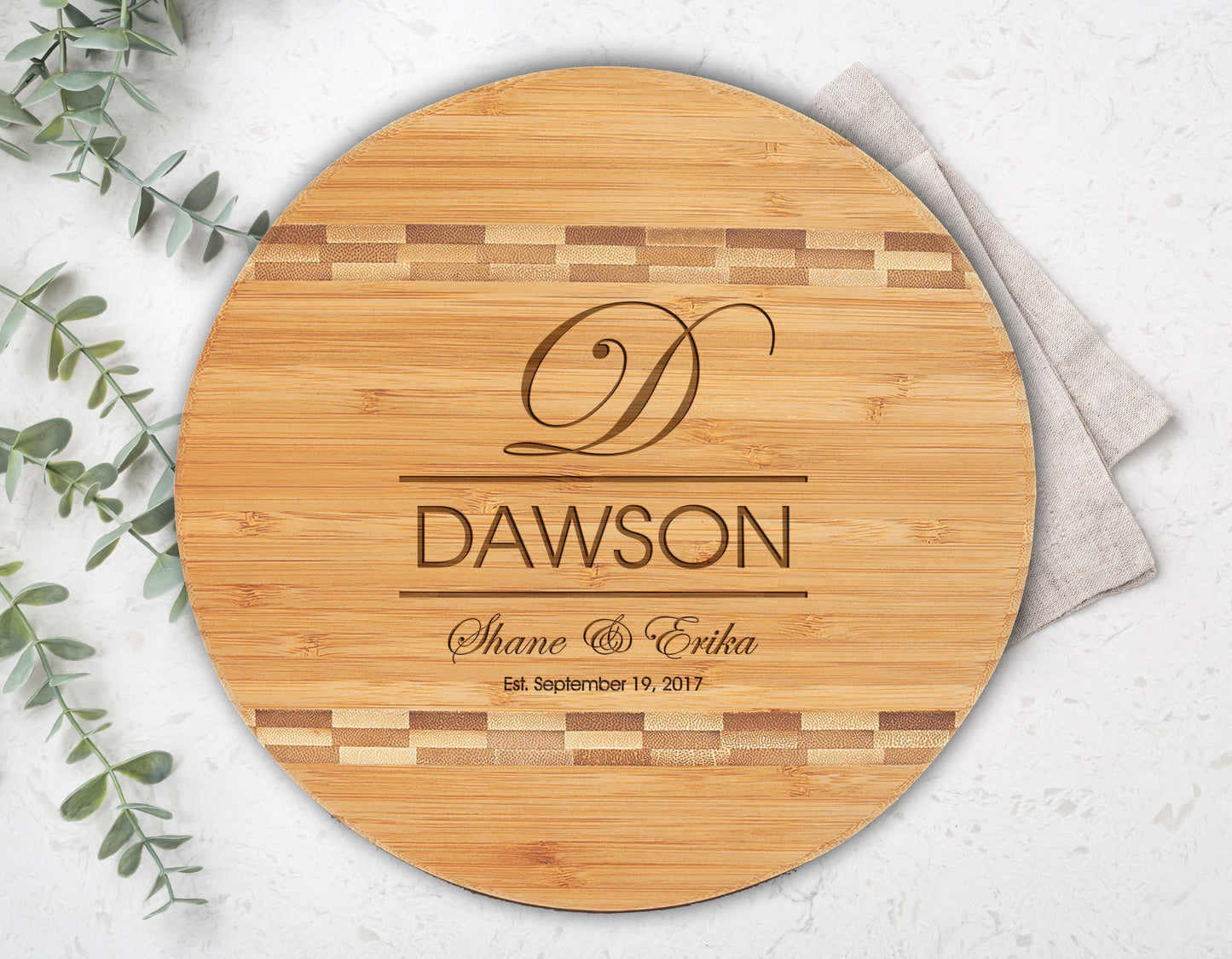 Personalized Cutting Board | Bamboo Round 12" x 12"