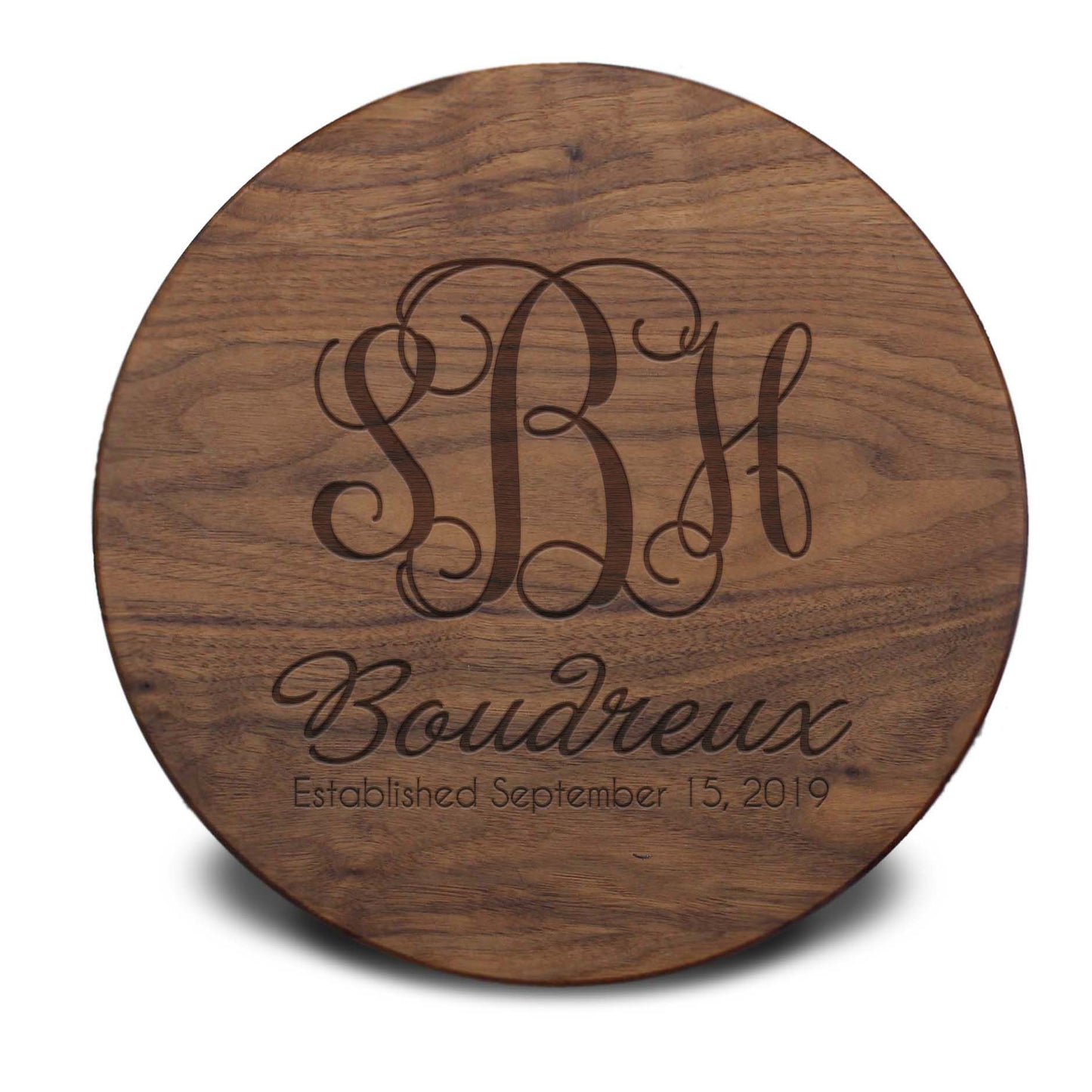 Personalized Cutting Board | Walnut Round 13" x 13"