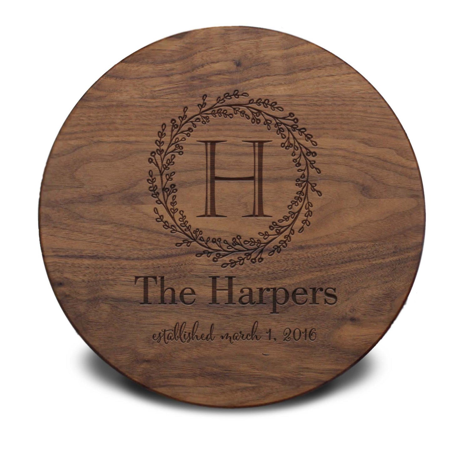 Personalized Cutting Board | Walnut Round 13" x 13"