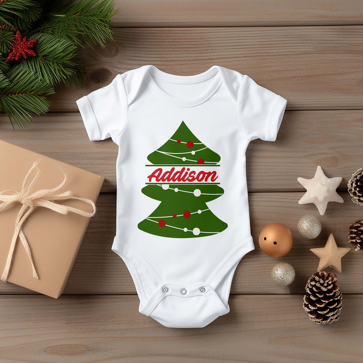 Personalized Christmas Onesies | Addison