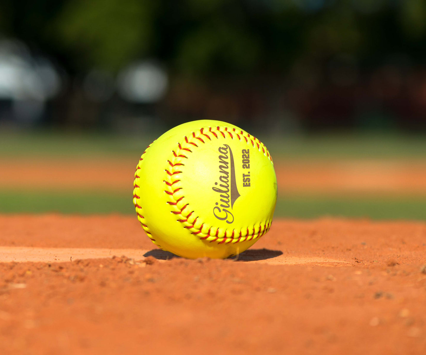 Personalized Leather Softball | Softball Heart