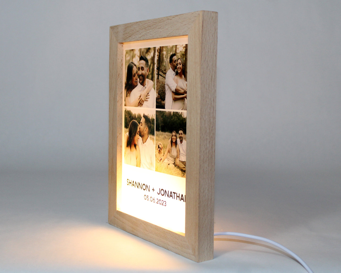 Night Light Photo Frame with Warm Light | Heart