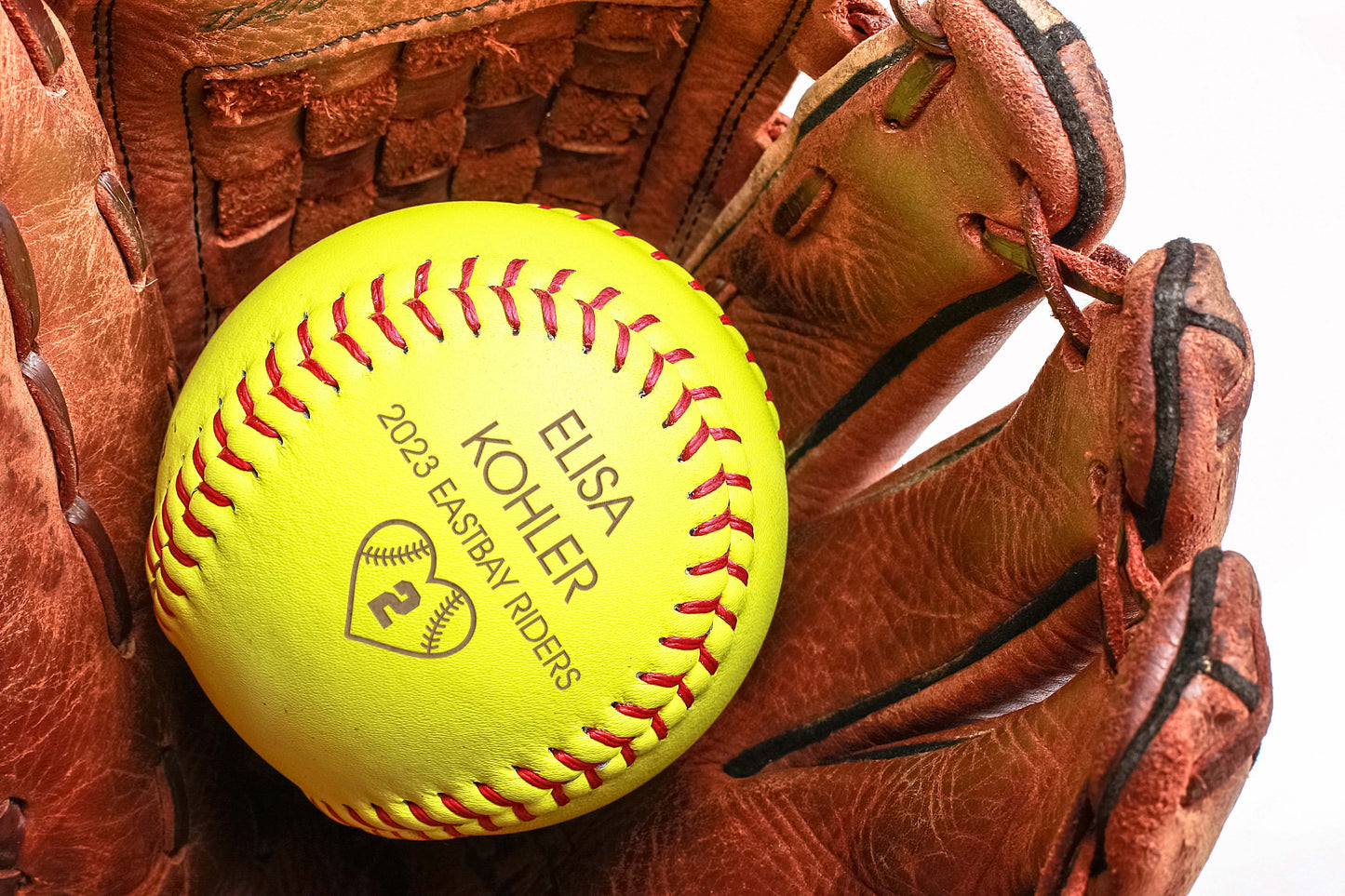 Personalized Leather Softball | Script