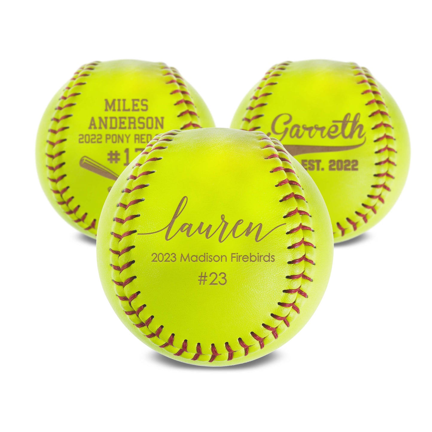 Personalized Leather Softball | Patricia