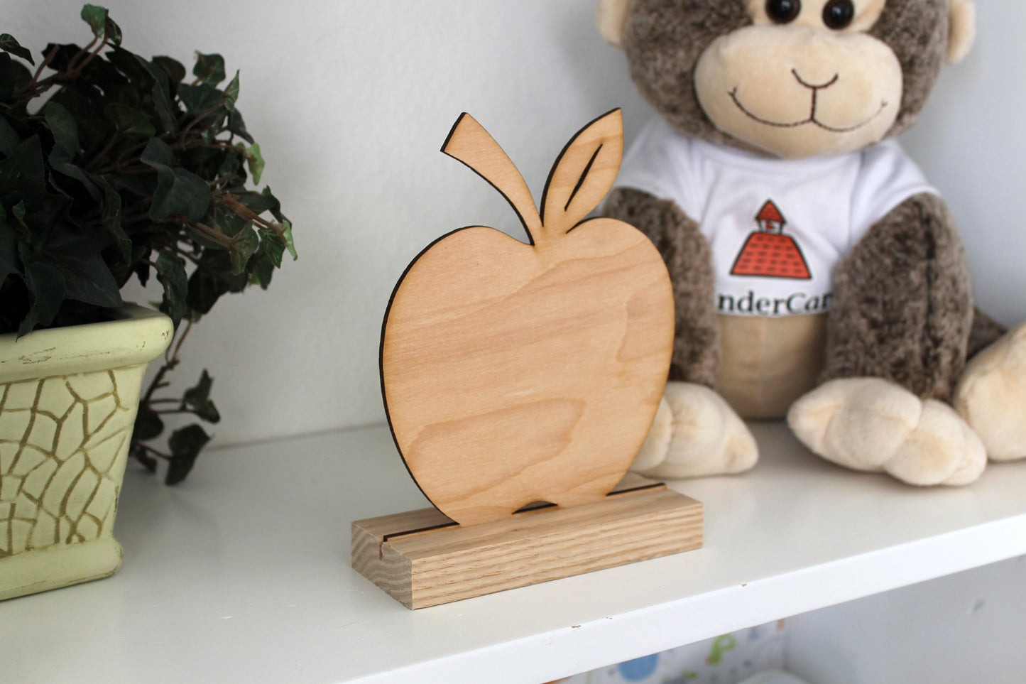 Wood Teacher Desk Sign | Mrs. Willis Apple