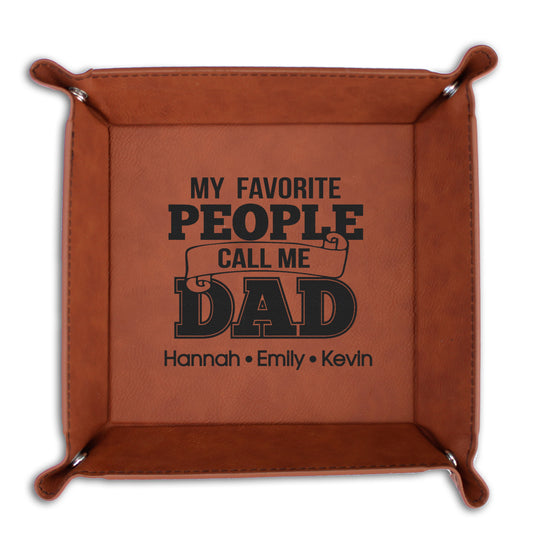 Leather Catch all Tray | My Favorite People Call Me Dad