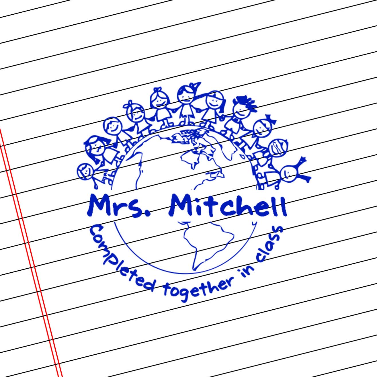 Teacher Self Inking Stamps | Completed Together in Class - Mrs. Mitchell