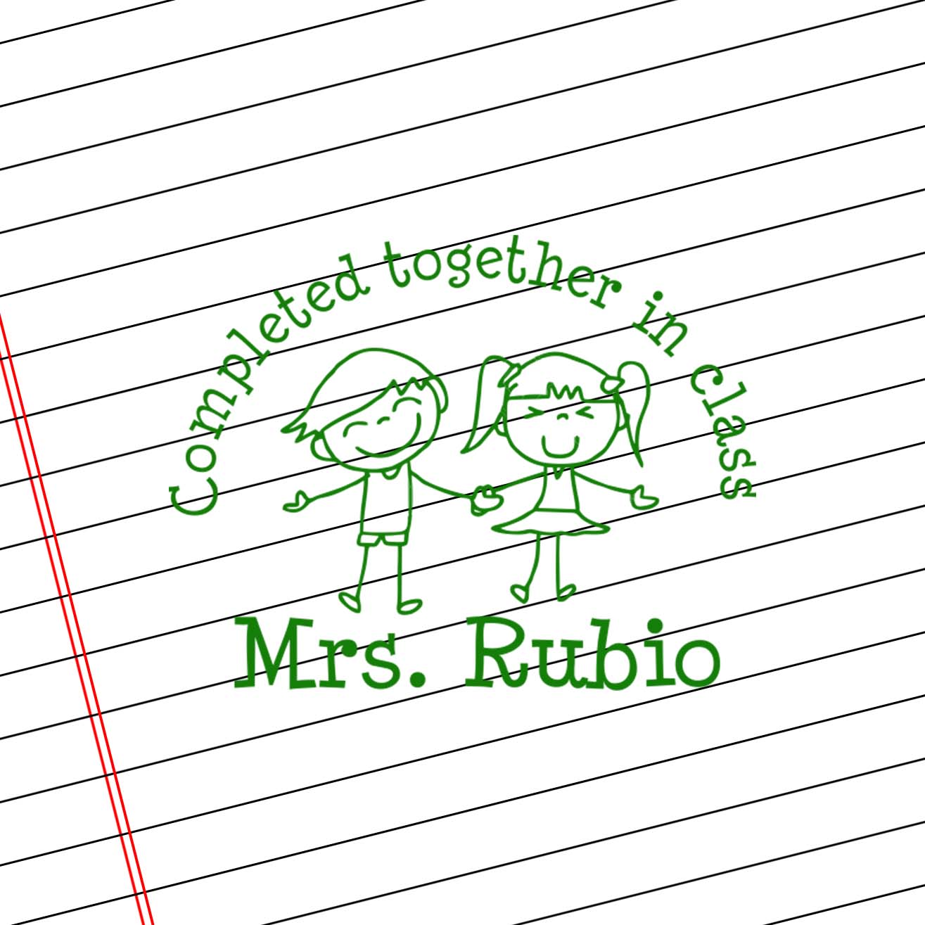 Teacher Self Inking Stamps | Completed Together in Class - Mrs. Rubio