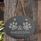Slate Outdoor Address Sign | Paw Prints