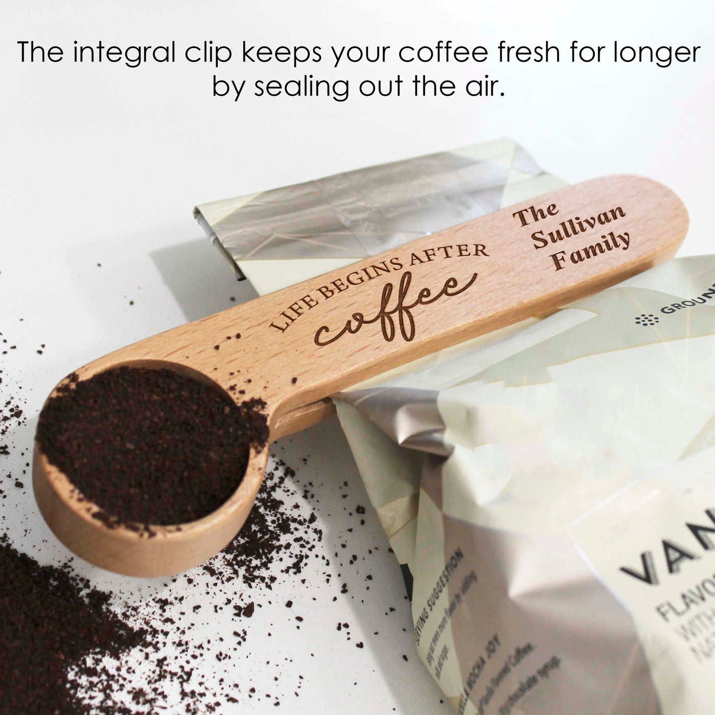 Coffee Scoop Bag Clip | Jenna's Coffee